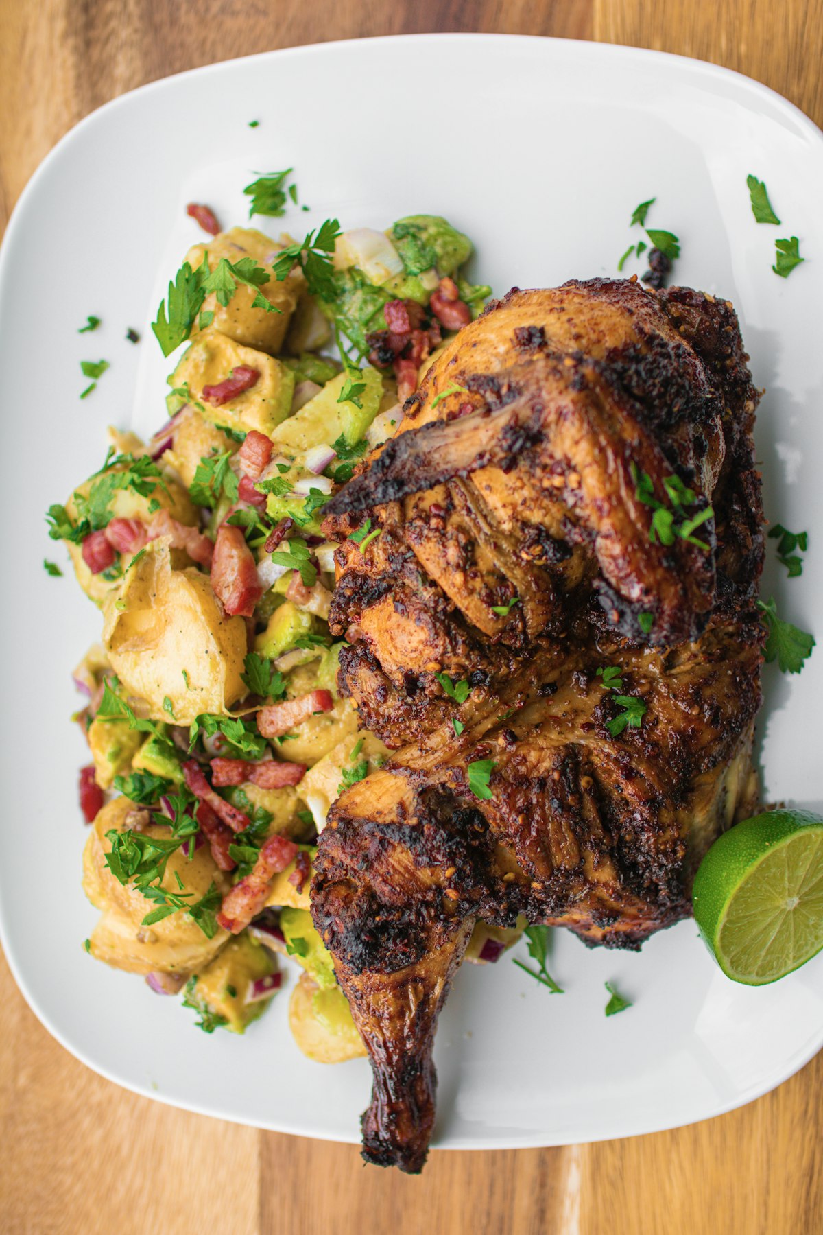 Illustrative roast chicken and potatoes